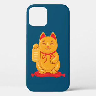 Japanese Maneki Neko Gold Cat, Symbol of Wealth iPhone 12 Case