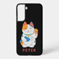 Japanese Maneki Neko White Cat, good luck symbol