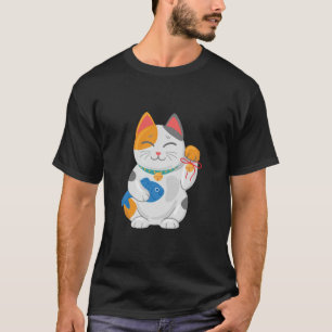 Japanese Maneki Neko White Cat, good luck symbol T-Shirt