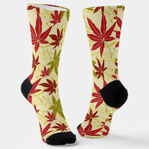 JAPANESE MAPLE LEAF (CREME) SOCKS