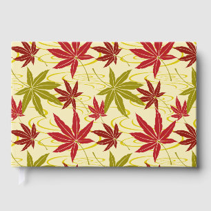 JAPANESE MAPLE LEAF IN CREME GUEST BOOK