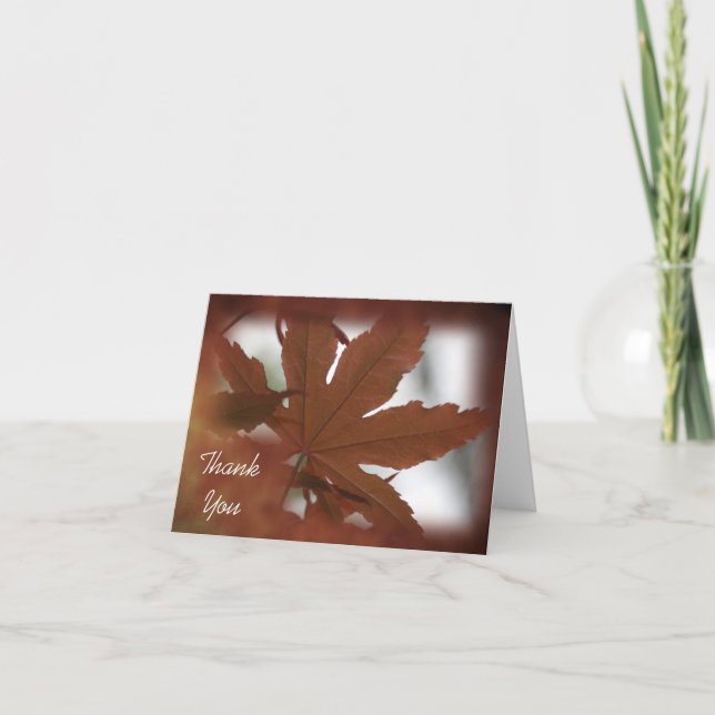 Japanese Maple Leaf Thank You Card (Front)