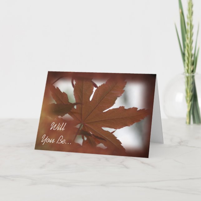Japanese Maple Leaf Will You Be My Groomsman Invitation (Front)