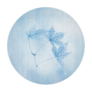 Japanese Maple Leaves in Blue Cutting Board