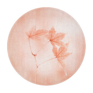 Japanese Maple Leaves in Orange Cutting Board