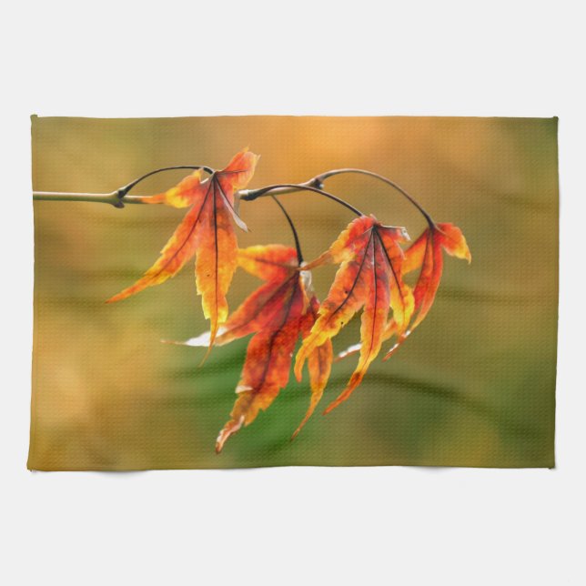 Japanese Maple Leaves Kitchen Towel (Horizontal)