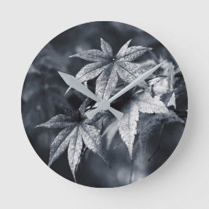 Japanese Maple Leaves Round Clock