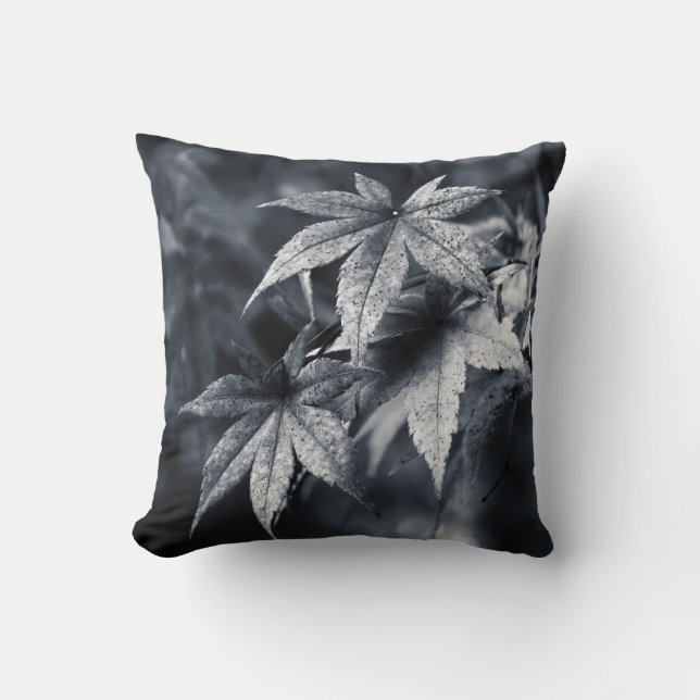 Japanese Maple Leaves Throw Pillow (Front)