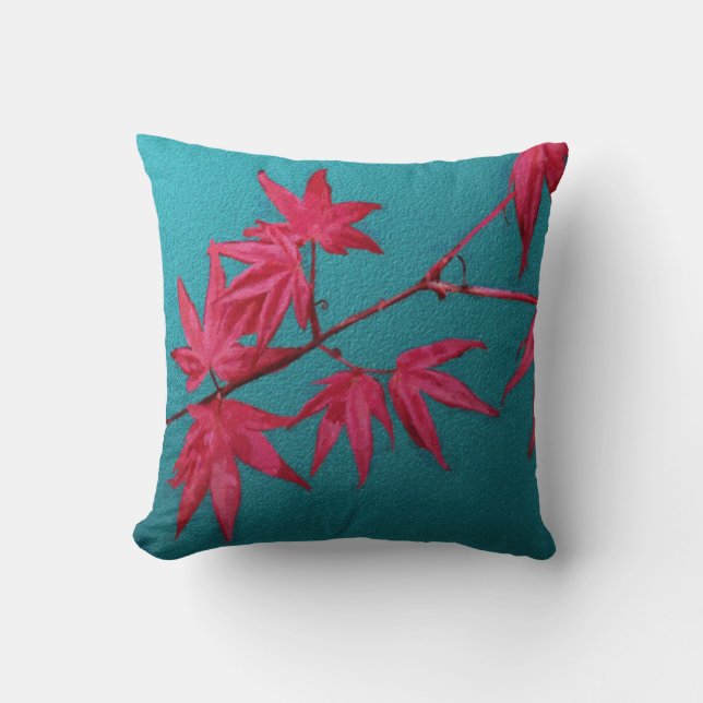 Japanese maple throw pillow (Front)