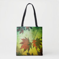 Japanese maple tree leaves and script fall