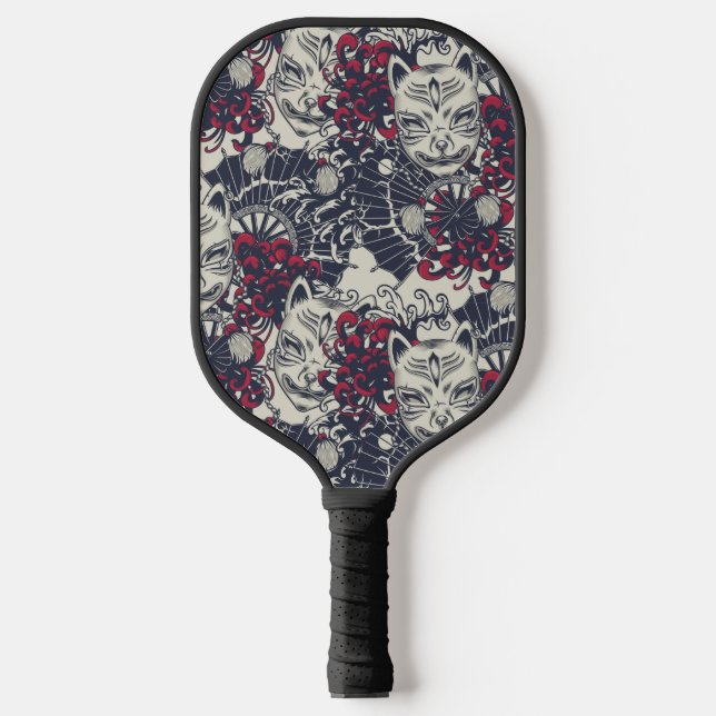 Japanese Masks Pickleball Paddle (Front)
