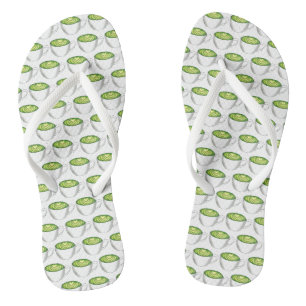 Japanese Matcha Green Tea Latte Teacup Foodie Flip Flops
