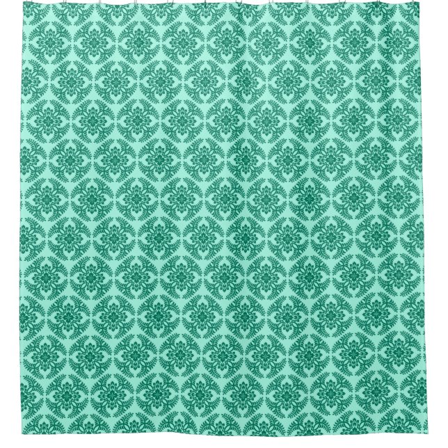 Japanese Medallion Pattern, Aqua and Turquoise  (Front)