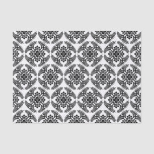 Japanese Medallion Pattern, Black and White Tissue Paper