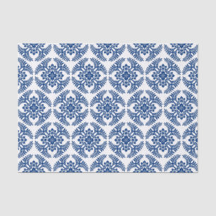 Japanese Medallion Pattern, Cobalt Blue and White Tissue Paper