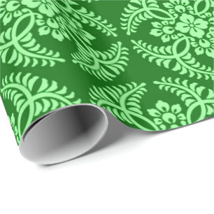Japanese Medallion Pattern, Dark Jade Green Wrapping Paper