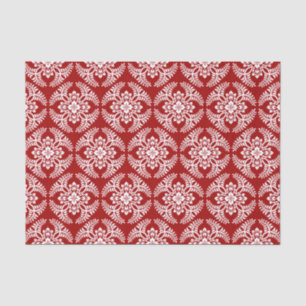 Japanese Medallion Pattern, Deep Red and White Tissue Paper