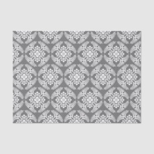 Japanese Medallion Pattern, Grey / Grey & White Tissue Paper