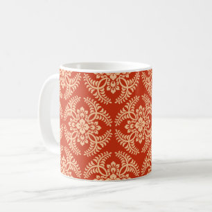 Japanese Medallion Pattern, Mandarin Orange Coffee Mug