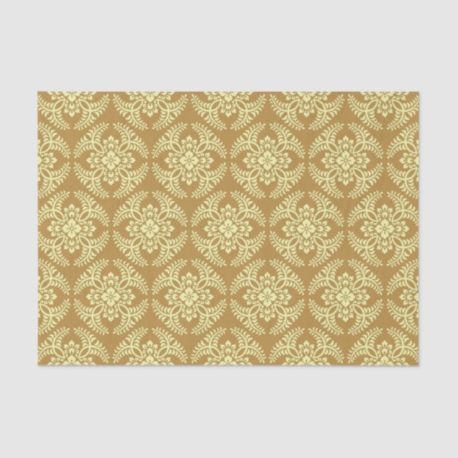 Japanese Medallion Pattern, Mustard Yellow Tissue Paper (Front)