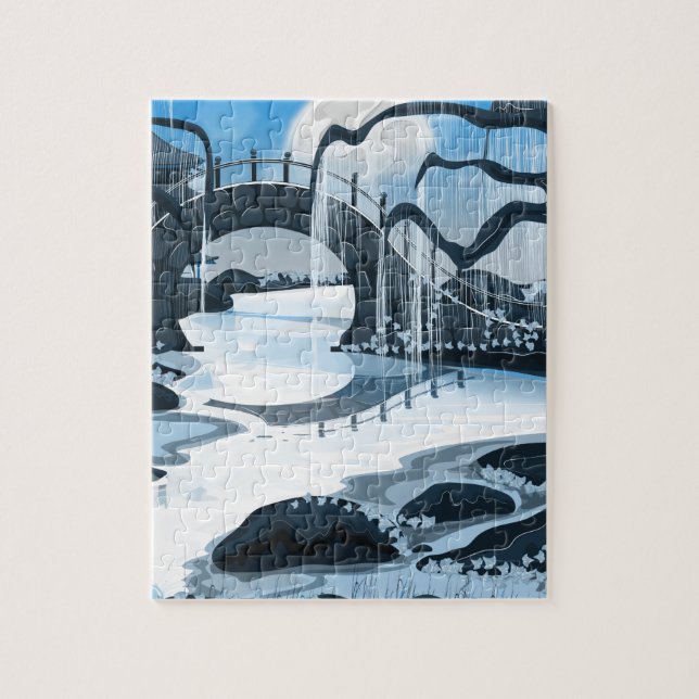 Japanese meditation Garden Jigsaw Puzzle (Vertical)