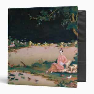 Japanese mirror painting showing a girl seated binder
