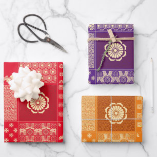 Japanese Mix Pattern Wrapping Paper Sheet