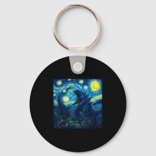 Japanese Monster Kaiju Van Gogh Starry Night  Keychain