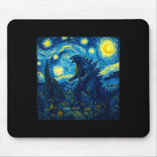 Japanese Monster Kaiju Van Gogh Starry Night  Mouse Pad