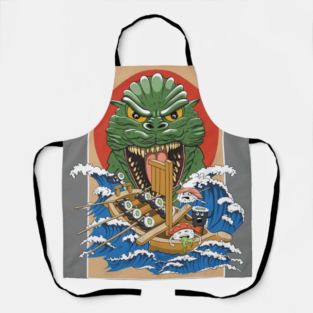 Japanese Monster Sushi Lover Apron (Front)