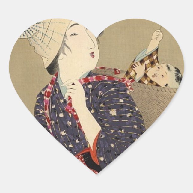 JAPANESE MOTHER and BABY STICKER (Front)