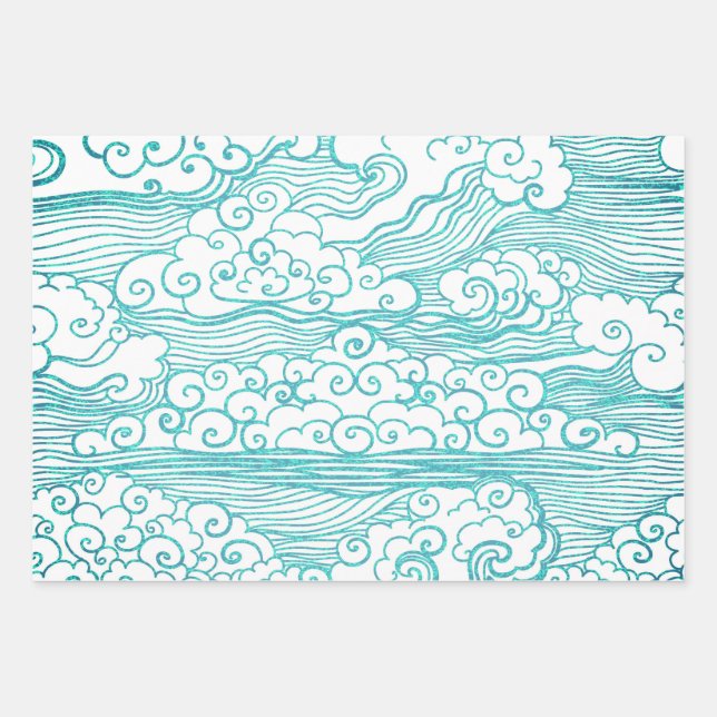 JAPANESE MOUNTAIN PRINT Wrapping Paper Sheet Set (Front 3)