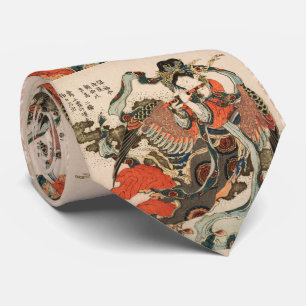 JAPANESE MYTHICAL BIRD WITH HUMAN HEAD Karyōbinga  Tie