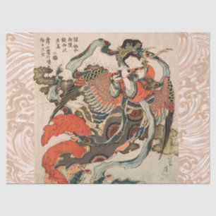 JAPANESE MYTHICAL BIRD WITH HUMAN HEAD Karyōbinga  Tissue Paper