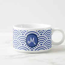 Japanese Nami Wave Pattern with Monogram