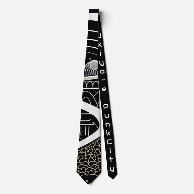 japanese necktie vintage retoro 【浮世絵パンクシティ】 ネクタイ (Front)