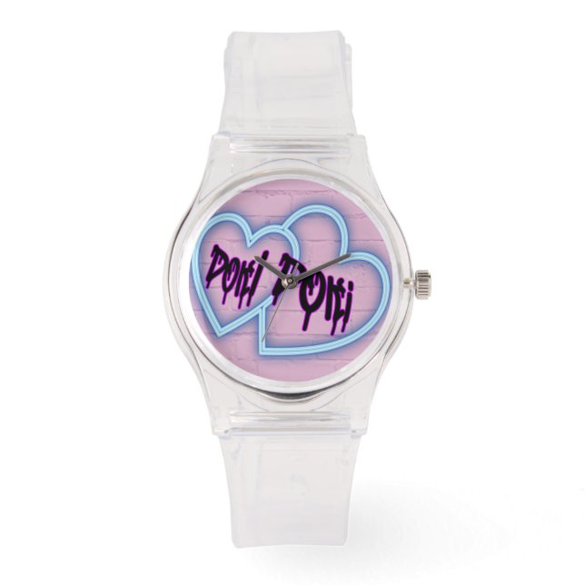Japanese Neon Hearts Doki Doki Watch (Front)