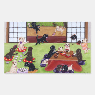 Japanese New Year's Day Labradors Sticker