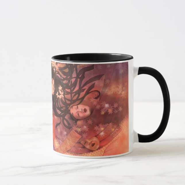 Japanese Noh Mask Fantasy Art Mug (Right)