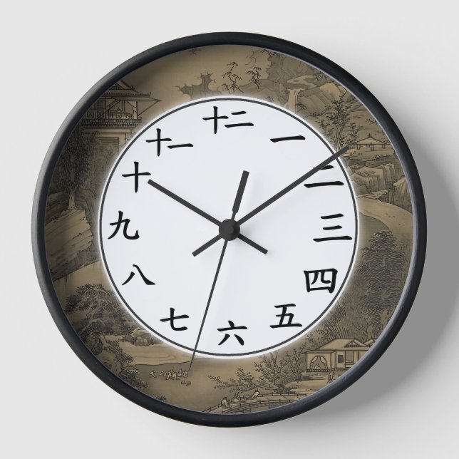 Japanese Number Clock Dark Vintage (Front)