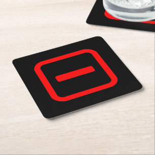Japanese Number One 一 【Ichi】 Kanji Square Paper Coaster