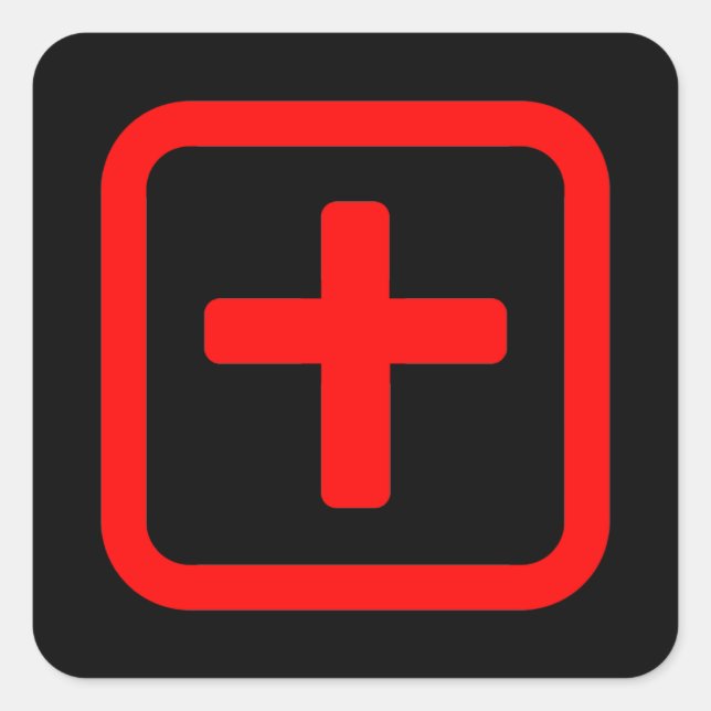 Japanese Number Ten 十 【Ju】 Kanji Square Sticker (Front)