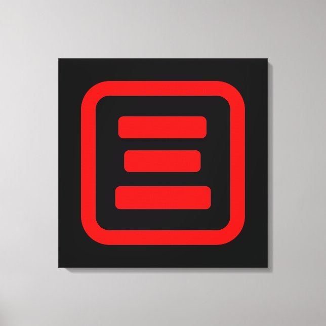 Japanese Number Three 三 【San】 Kanji Canvas Print (Front)