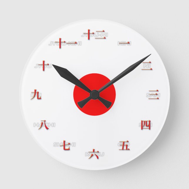 Japanese Numerals Medium Wall Clock (Front)