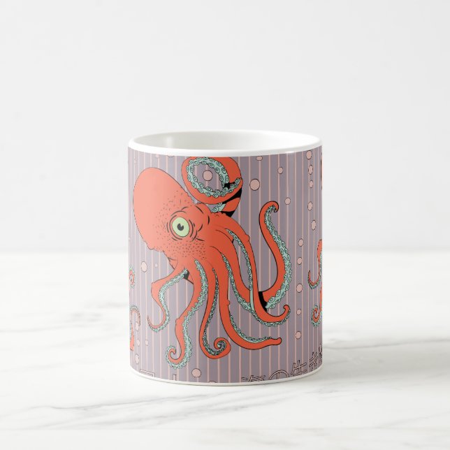 Japanese Octopus Pattern Coffee Mug (Center)