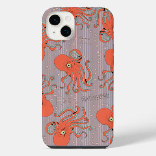 Japanese Octopus Pattern iPhone 14 Plus Case