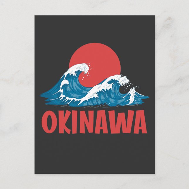Japanese Okinawa Japan Kanagawa Great Wave Postcard (Front)