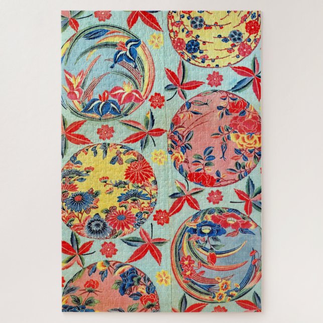 Japanese Okinawan Dye (Bingata) Jigsaw Puzzle (Vertical)