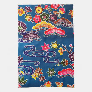 Japanese Okinawan Dye (Bingata) Kitchen Towel