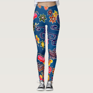 Japanese Okinawan Dye (Bingata) Leggings